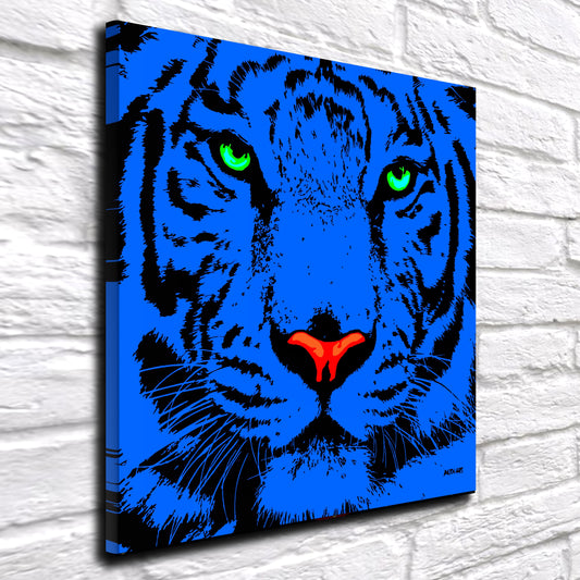 Blue Majesty Tiger Pop Art